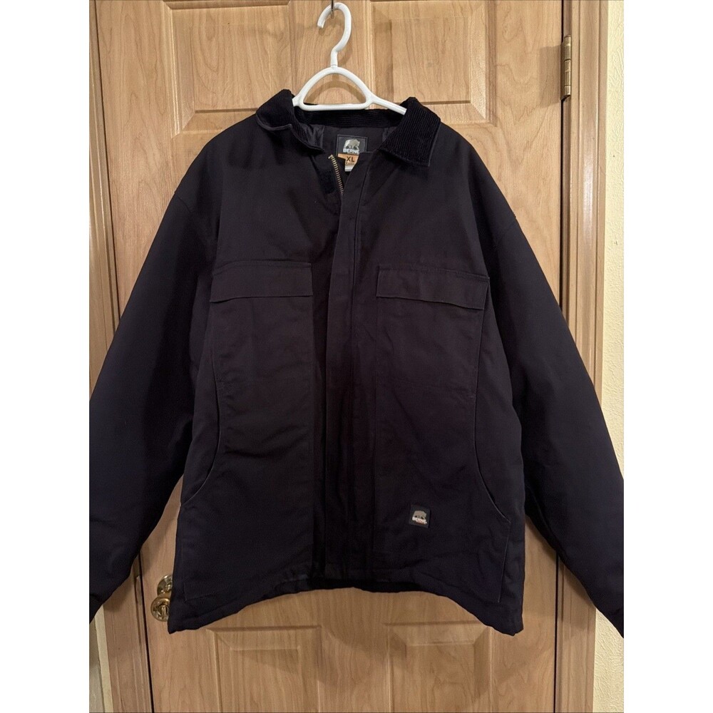 BERNE Men's Heritage Duck Chore Black Coat (CH416BK) XL Tall Chest 48-50”.  EUC!